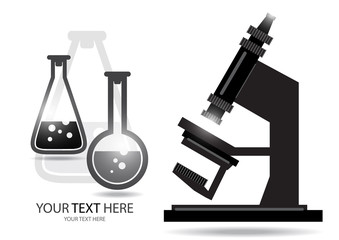 Abstract microscope background with the study of bacteria, molecules, substances. Science, education, chemistry, experiment, laboratory concept.