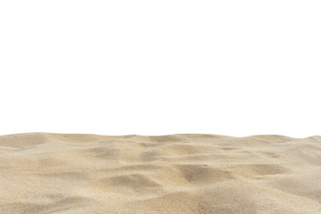 Fototapeta na wymiar Sand Beach Texture Di-Cut White Background.