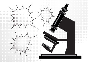 Abstract microscope background with the study of bacteria, molecules, substances. Science, education, chemistry, experiment, laboratory concept.