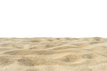 Naklejka na ściany i meble Beautiful beach sand isolated on white background.
