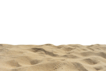 Fototapeta na wymiar Beautiful beach sand on white background.