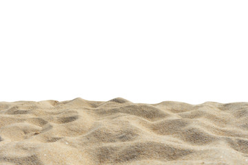 Naklejka na ściany i meble Beach sand texture di-cut on white screen.