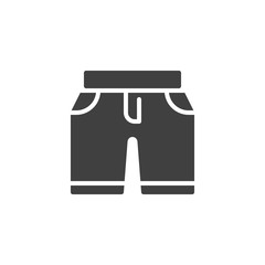 Denim shorts vector icon. filled flat sign for mobile concept and web design. Men summer pants glyph icon. Symbol, logo illustration. Vector graphics