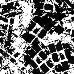 Grunge is black and white. Abstract seamless vector texture. Old worn surface in scratches.