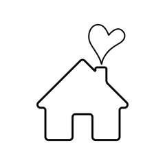 Home icon. House with heart. Real estate. Image for web applications, mobile applications, print.