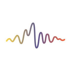 Sound wave. Illustration vector. Sound icon. Colored template. Music sound waves. Audio, musical pulse.