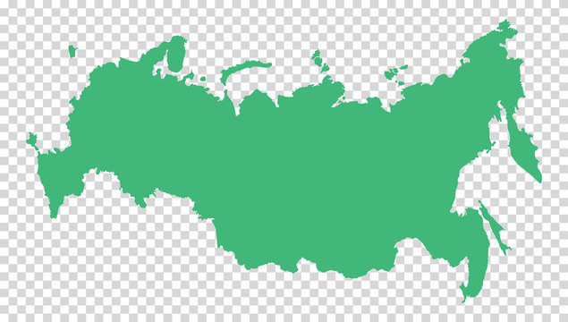 Russian map. Vector shape of Russia on the transparent background