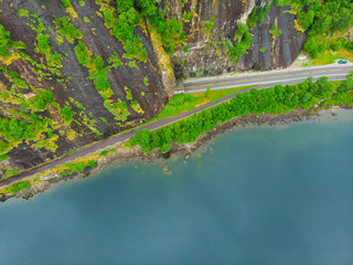 Fjord landscape and road, Norway