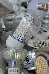 used poor energy saving led lamps
