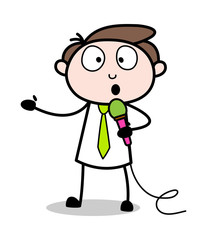 Announcement - Office Businessman Employee Cartoon Vector Illustration