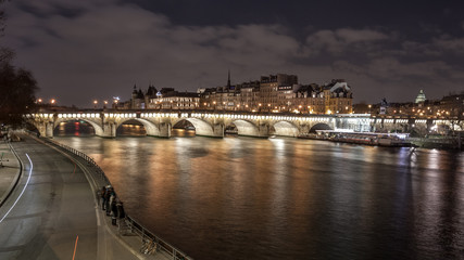 Fototapeta na wymiar Beautiful view on Seine river in Paris at night. France.