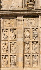 Santiago de Compostela, Spain. Reliefs of saints and prophets that adorn the Holy Gates of the Cathedral