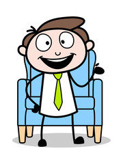 Fototapeta premium Presenting - Office Businessman Employee Cartoon Vector Illustration