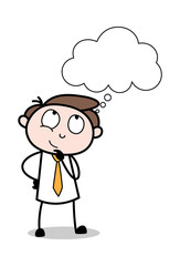 Thinking - Office Businessman Employee Cartoon Vector Illustration