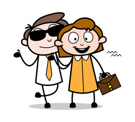 Enjoying Vacation - Office Businessman Employee Cartoon Vector Illustration