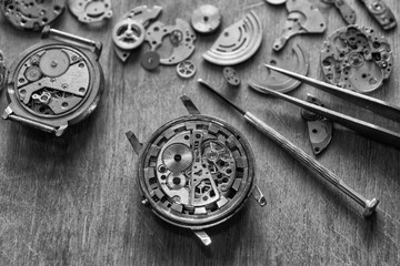 Watchmaker's workshop, special tools for repair