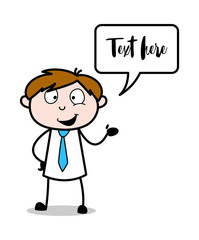Presenting Style - Office Salesman Employee Cartoon Vector Illustration