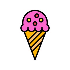 Ice cream cone vector, Summer party related filled icon