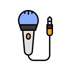 Microphone vector, Summer party related filled icon