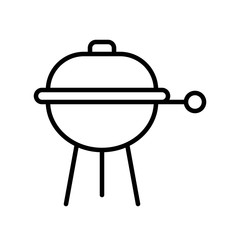 Barbecue grill vector, Summer party related line icon