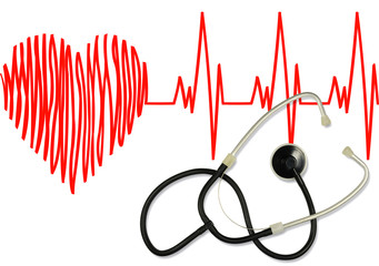 Phonendoscope and heart image