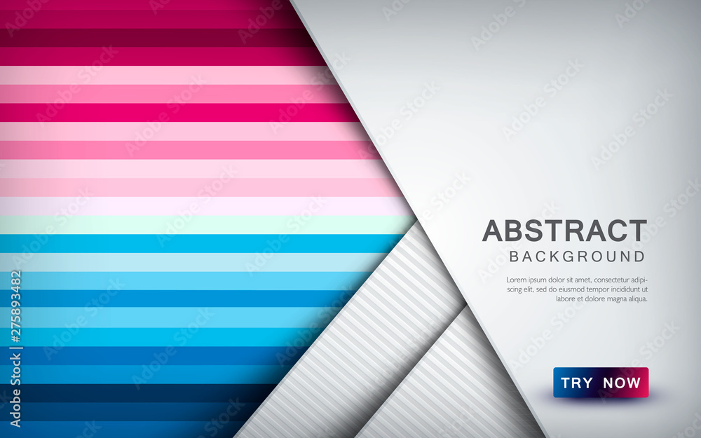 Poster abstract colored background with white overlap layer and texture shape decoration. pink and blue pal