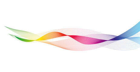 Sound wave rhythm. Abstract wavy stripes on a white background isolated. Creative line art.