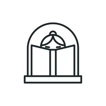 prompter in the theatre, the linear icon. vector illustration.