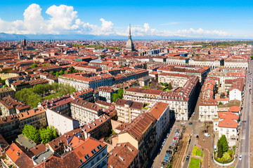 Turin aerial panoramic view, Italy