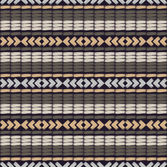 Ethnic boho seamless pattern. Lace. Embroidery on fabric. Patchwork texture. Weaving. Traditional ornament. Tribal pattern. Folk motif. Can be used for wallpaper, textile, wrapping, web.