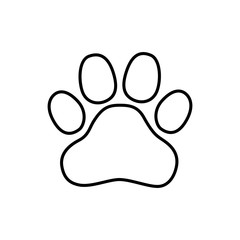 Paw line icon, outline vector sign, linear style pictogram isolated on white.