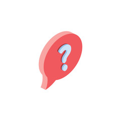 Question mark chat. Vector 3d isometric color icon new flat style. Creative illustration, idea for infographics.