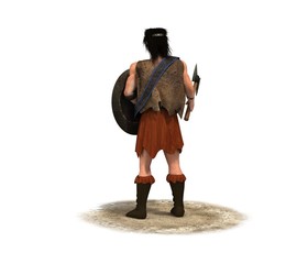 3d render, warrior character, illustration