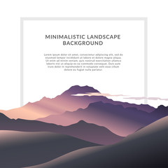 Minimalistic vector landscape background of mountains for your design.