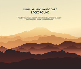 Minimalistic vector landscape background of mountains for your design.