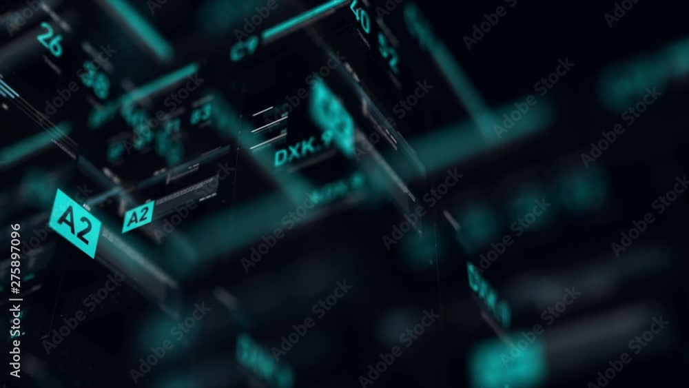 Poster futuristic user interface hud gui digital text number element for cyber technology concept with shal