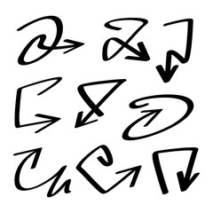 Fototapeta premium hand drawn arrows vector set
