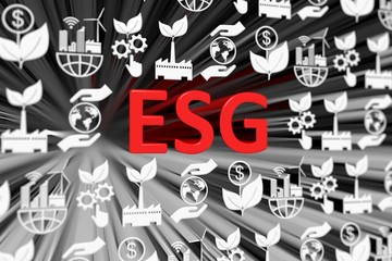 ESG concept blurred background 3d render illustration