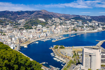 Obraz premium View of Atami, a Japanese resort.