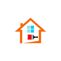 House painting service, decor and repair icon