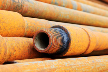 Oil pipe piled up together
