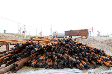 Oil pipe piled up together