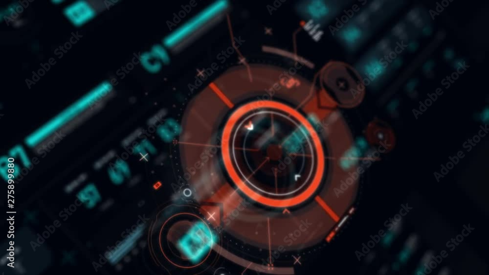 Poster target pointer and futuristic user interface hud gui digital text number element for cyber technolog
