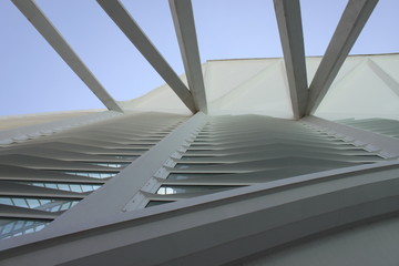 Metal structure of a modern building