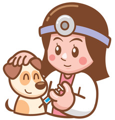 Vector illustration of Cartoon Pet Doctor