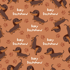 Set of Puppies isolated on pastel background : Seamless Pattern : Vector Illustration