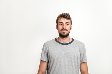 Fototapeta premium Portrait of a handsome young man in t shirt.