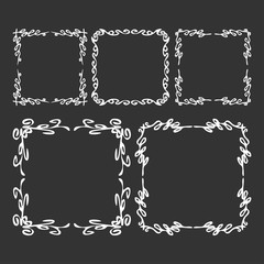 Decorative black and white frame for your design. Vector illustration