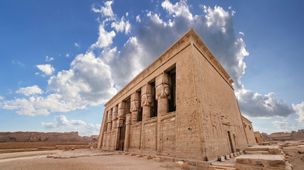 Dendera temple or Temple of Hathor Egypt. Dendera Temple complex, one of the best-preserved temple sites from ancient Upper Egypt. - 275901645