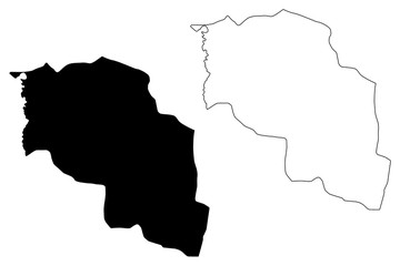 Chari-Baguirmi Region (Regions of Chad, Republic of Chad) map vector illustration, scribble sketch Chari Baguirmi map